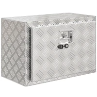 HOMCOM 24 Inch Underbody Truck Tool Box, Heavy Duty Aluminum Tool Box, Storage Toolbox Chest Organizer with Lock and Keys(m-13)
