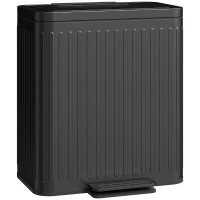 HOMCOM Trash Can, 2 x 5.3 Gallon (2 x 20 L) Garbage Can with Soft-Close Lid, Removable Inner Buckets for Kitchen Home Office(m-9)