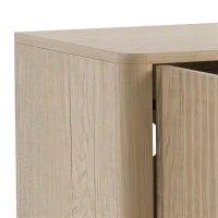 HOMCOM TV Stand for TVs up to 60", Modern Entertainment Center with Fluted Doors for Living Room, Oak(m-10)