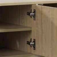HOMCOM TV Stand for TVs up to 60", Modern Entertainment Center with Fluted Doors for Living Room, Oak(m-12)