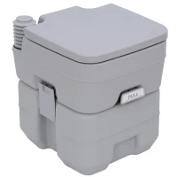 Outsunny Portable Toilet for Adults, Travel Toilet with 2 Detachable Tanks, Camping Toilet for Trips, 5.3 Gallon (20L), Grey(m-2)