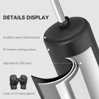 Soozier Freestanding Boxing Punch Bag Stand with 360° Rotating Flexible Arm, Speed Ball, Waterable and Sandable Base, Black(m-5)