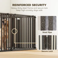 PawHut 83 Inch Heavy Duty Dog Crate, Extra Large Metal Dog Cage Kennel with Mat for Large Breeds, Modular Puppy Playpen(m-4)