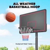Soozier Portable Basketball Hoop Outdoor, 4.4-10ft Adjustable Height Basketball Goal with Wheels, Fillable Base(m-7)
