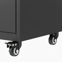 HOMCOM Metal Storage Cabinet, 71" Tall Lockable Steel Tool Cabinet with Removable Wheels and Adjustable Shelves, Black(m-9)