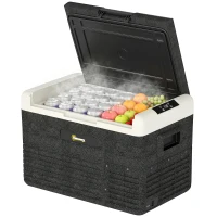 Outsunny 12 Volt Car Refrigerator, 32QT Car Fridge Electric Cooler, 12/24V DC and 100-240V AC, -4-68 ℉, Portable Refrigerator(m-13)