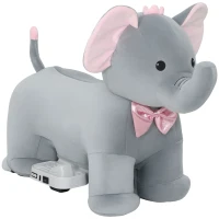 Qaba 6V Kids Ride on Toy, Ride on Horse Elephant with Music, Soft Touch, Silent PU Wheels, Forward, for 1.5-5 Years(m-9)