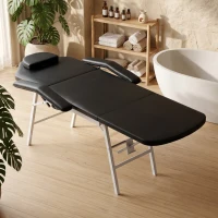 HOMCOM Portable Massage Table, Foldable Massage Bed, Black(m-1)