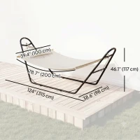 Outsunny Hammock with Stand, Heavy Duty Camping Hammock with Detachable Pillow and Spreader Bar, 264 lbs Capacity, Cream White(m-3)
