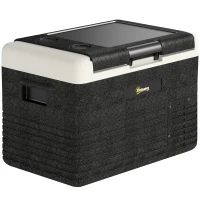 Outsunny 12 Volt Car Refrigerator, 32QT Car Fridge Electric Cooler, 12/24V DC and 100-240V AC, -4-68 ℉, Portable Refrigerator(m-2)