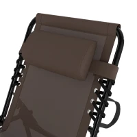 Outsunny Outdoor Folding Chaise Lounge, Reclining Lounge Chair with Adjustable Backrest and Removable Pillow, Brown(m-10)