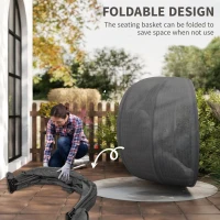 Outsunny Double Egg Chair with Stand, 2 Person Hanging Swing Egg Chair with Cushion, Pockets, Grey(m-6)