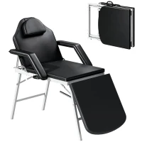 HOMCOM Portable Massage Table, Foldable Massage Bed, Black(m-13)