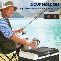 Outsunny 12 Volt Car Refrigerator, 32QT Car Fridge Electric Cooler, 12/24V DC and 100-240V AC, -4-68 ℉, Portable Refrigerator(m-7)