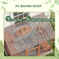 PawHut Large Outdoor Catio with Weatherproof Roof, Bridge, Resting Box, Platforms, Orange(m-6)