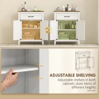 HOMCOM Farmhouse Bathroom Storage Cabinet, Bathroom Cabinet with Barn Doors and Adjustable Shelf, White(m-4)