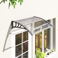 Outsunny Window Awning Door Canopy, Polycarbonate Cover Patio Awnings, 47" x 30", White(m-1)