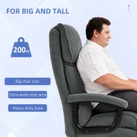 HOMCOM Big and Tall Executive Office Chair, Up to 450 lbs. Heavy Duty Desk Chair, Computer Chair for Heavy People, Grey(m-4)