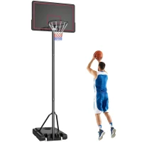 Soozier Portable Basketball Hoop Outdoor, 4.4-10ft Adjustable Height Basketball Goal with Wheels, Fillable Base(m-9)