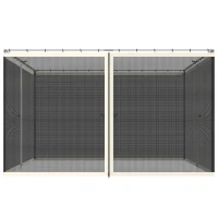 Outsunny Replacement Mosquito Netting for Gazebo 10' x 12' Black Screen Walls for Canopy with Zippers, Cream White(m-2)