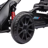 Aosom Pedal Go Kart with Adjustable Seat, Forward, Backward, Handbrake, Shock Absorption for 3-8 Years, Black(m-9)