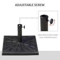 Outsunny 18.5" Square Patio Umbrella Base, Outdoor Resin Parasol Stand Market Umbrella Holder Deck - Bronze(m-5)