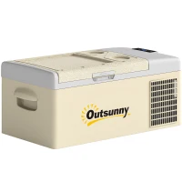 Outsunny 12 Volt Car Refrigerator, 17QT Car Fridge Electric Cooler, 12/24V DC and 100-240V AC, -4℉-50℉, Portable Refrigerator(m-2)