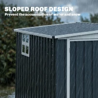 Outsunny 4' x 8' Outdoor Storage Shed, Metal Garden Shed with Window, 2 Vents and Lockable Door for Backyard, Garden, Patio(m-7)