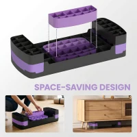 Soozier Aerobic Exercise Step Platform, 4"/6"/8" Adjustable Aerobic Stepper with Risers, Workout Stepper for Home Gym, Purple(m-7)