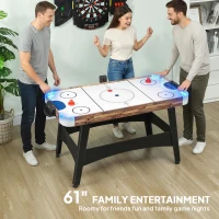 Soozier 61" Air Hockey Table, Arcade Game Table with LED Scoreboard and Manual Scorers, Pushers, Pucks(m-5)