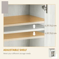 HOMCOM Farmhouse Sideboard Storage Cabinet with Doors and Drawer for Kitchen, Living room, 23.6" x 11.8" x 34.4", White(m-5)