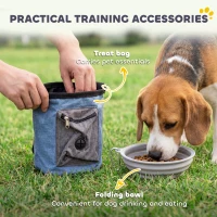 PawHut 13-Piece Dog Agility Training Equipment Set, Pet Obstacle Course with 2 Tunnels, Adjustable Jumps, Orange Blue(m-5)
