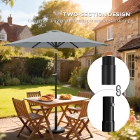 Outsunny Patio Sun Umbrella, Outdoor Parasol with 6 Ribs, Light Grey(m-7)