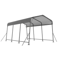 Outsunny 11 x 15FT Metal Carport, Heavy-Duty Carport Canopy with Reinforced Frame & Galvanized Steel Roof, Dark Grey(m-9)