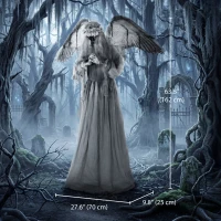 HOMCOM Halloween Animated Standing Crying Angel Decoration with Sound and Touch Activated(m-3)