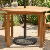 Outsunny 31 lbs Resin Round Market Umbrella Base Holder 19" Decorative Parasol Stand for Patio, Outdoor, Backyard, Bronze(m-9)