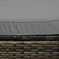 Outsunny 3 Pieces Patio Furniture Set with Cushions, Outdoor PE Rattan Wicker Conversation Corner Sofa Set with Glass Top Table(m-9)