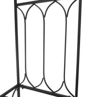 Outsunny 80" Tall Fairy Garden Arbor Arch with Bench Metal Outdoor Plant Climbing Support Trellis with 2 Seater Bench for Rose Vines Black(m-10)