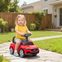 Qaba Mercedes-Benz C-Class Licensed Kids Ride On Car, Foot-to-Floor Toy with Anti-Tip Design, Horn & Start Sound, Red(m-2)
