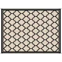 Outsunny 9'x12' Reversible Outdoor RV Rug, Patio Floor Mat, Plastic Straw Rug for Backyard, Deck, Beach, Camping, Black(m-3)