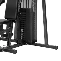 Soozier All-in-One Multi Home Gym Machine Workout Station with Weight Stack and Pulley System for Full Body Training, Black(m-11)