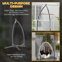 Outsunny Hammock Chair Stand, Hanging Heavy Duty Steel Frame Hammock Stand Only with Chain for Indoor & Outdoor Use, Black(m-6)