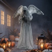 HOMCOM Halloween Animated Standing Crying Angel Decoration with Sound and Touch Activated(m-8)