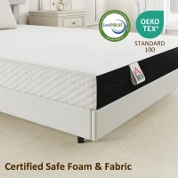 HOMCOM Twin Mattress 6 Inch Memory Foam Mattress in a Box, Pressure Relief & Lumbar Support, CertiPUR-US Certified, Medium Firm(m-7)