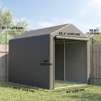 Outsunny Portable Bicycle Shed with Galvanised Steel Frame and Large Door, Waterproof Outdoor Shed for Garden Tools, Dark Grey(m-3)