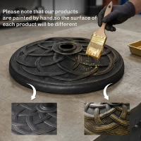 Outsunny 42 lbs Resin Round Market Umbrella Base Holder 22" Decorative Parasol Stand for Patio, Outdoor, Backyard, Bronze(m-7)