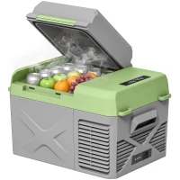 Outsunny 12 Volt Car Refrigerator, 12QT Car Fridge Electric Cooler, 12/24V DC and 110-240V AC, -4℉~68℉, Portable Refrigerator(m-13)