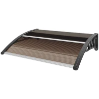 Outsunny Window Awning Door Canopy, Polycarbonate Cover Patio Awnings, 47" x 30", Brown(m-2)