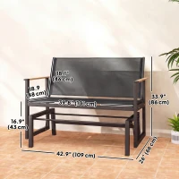 Outsunny Outdoor Glider Bench for 2 Person, Patio Glider Loveseat with Thick Cushions for Garden Balcony Porch, Navy Blue(m-3)