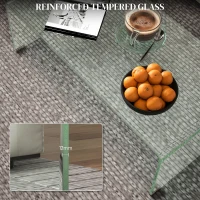HOMCOM Glass Coffee Table, Clear Coffee Table for Living Room, Modern Rectangle Center Table with Safe Rounded Edges(m-4)